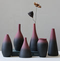Nordic Donut Ceramic Vase Set of 2 - Round Hollow Minimalist Decorative Vases