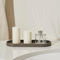 Minimalist Oval Decorative Tray - Modern Travertine Aesthetic