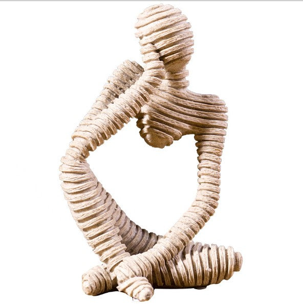 Thinker Statue Abstract Art Sculpture - Modern Resin Figurine for Office Decor